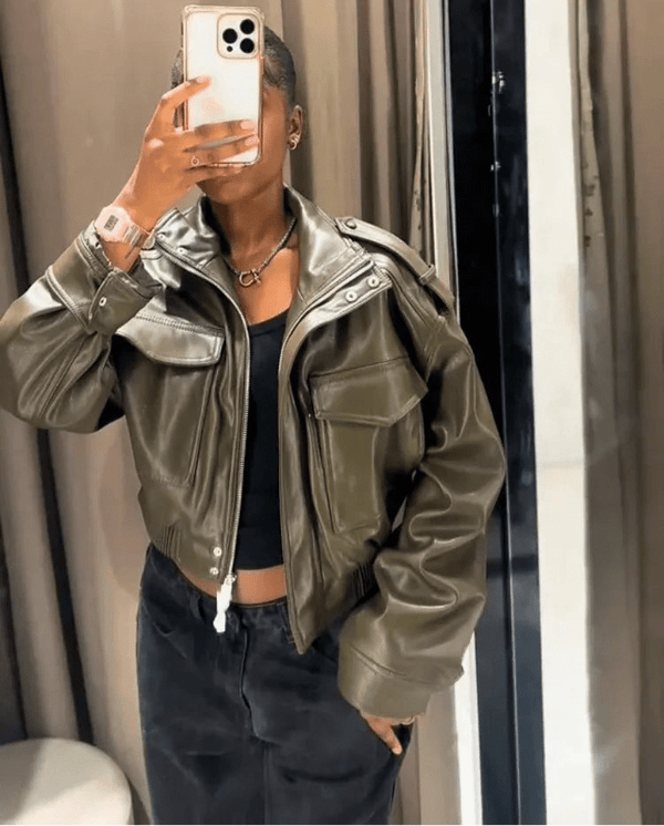 Brianna Bomberjacke aus Kunstleder