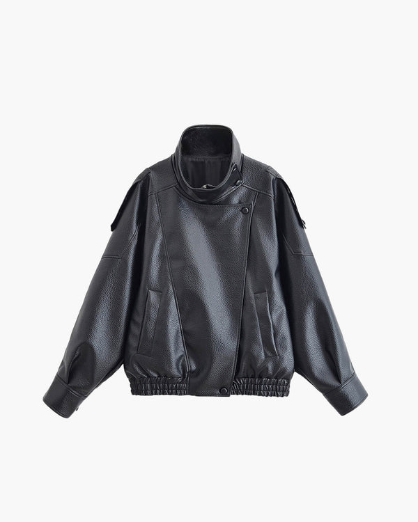 Asymmetrische Lederjacke Carla