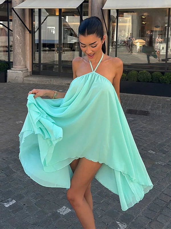 Sienna fließendes Neckholder-Minikleid