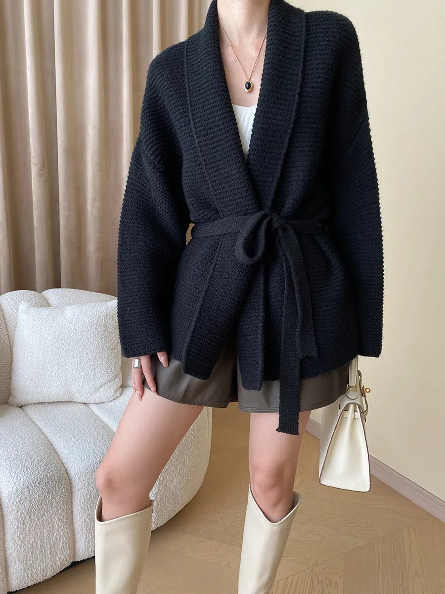 Abigail Belted Knit Cardigan