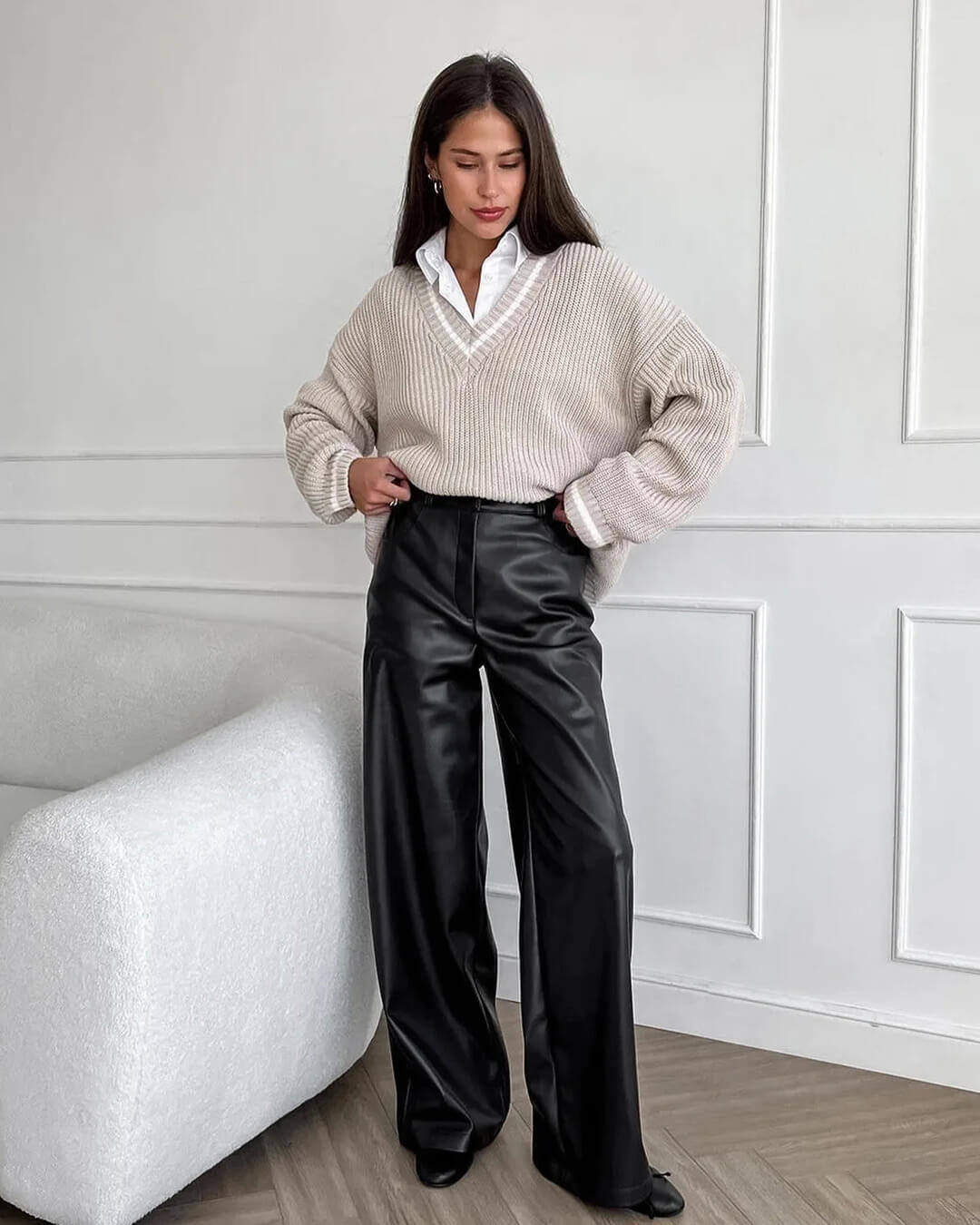 Ada Lederhose mit weitem Bein