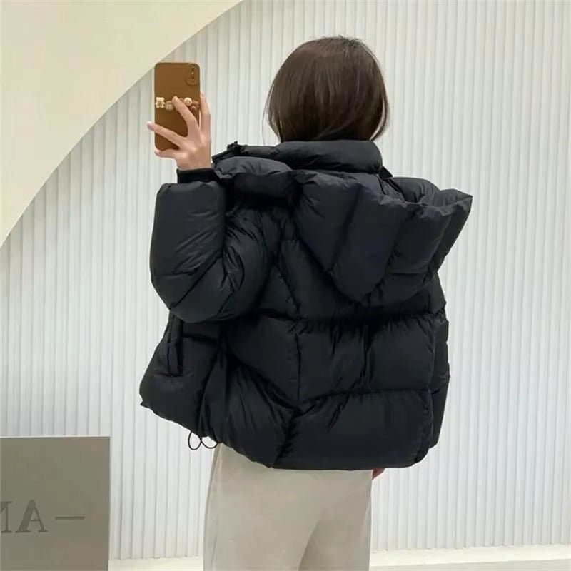 Adaure dicke Steppjacke mit Kapuze