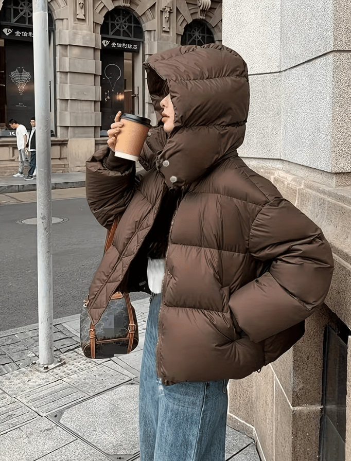 Adaure dicke Steppjacke mit Kapuze