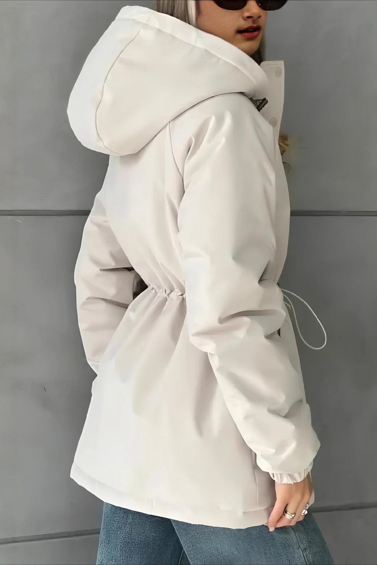 Adele Windbreaker-Jacke mit Kapuze