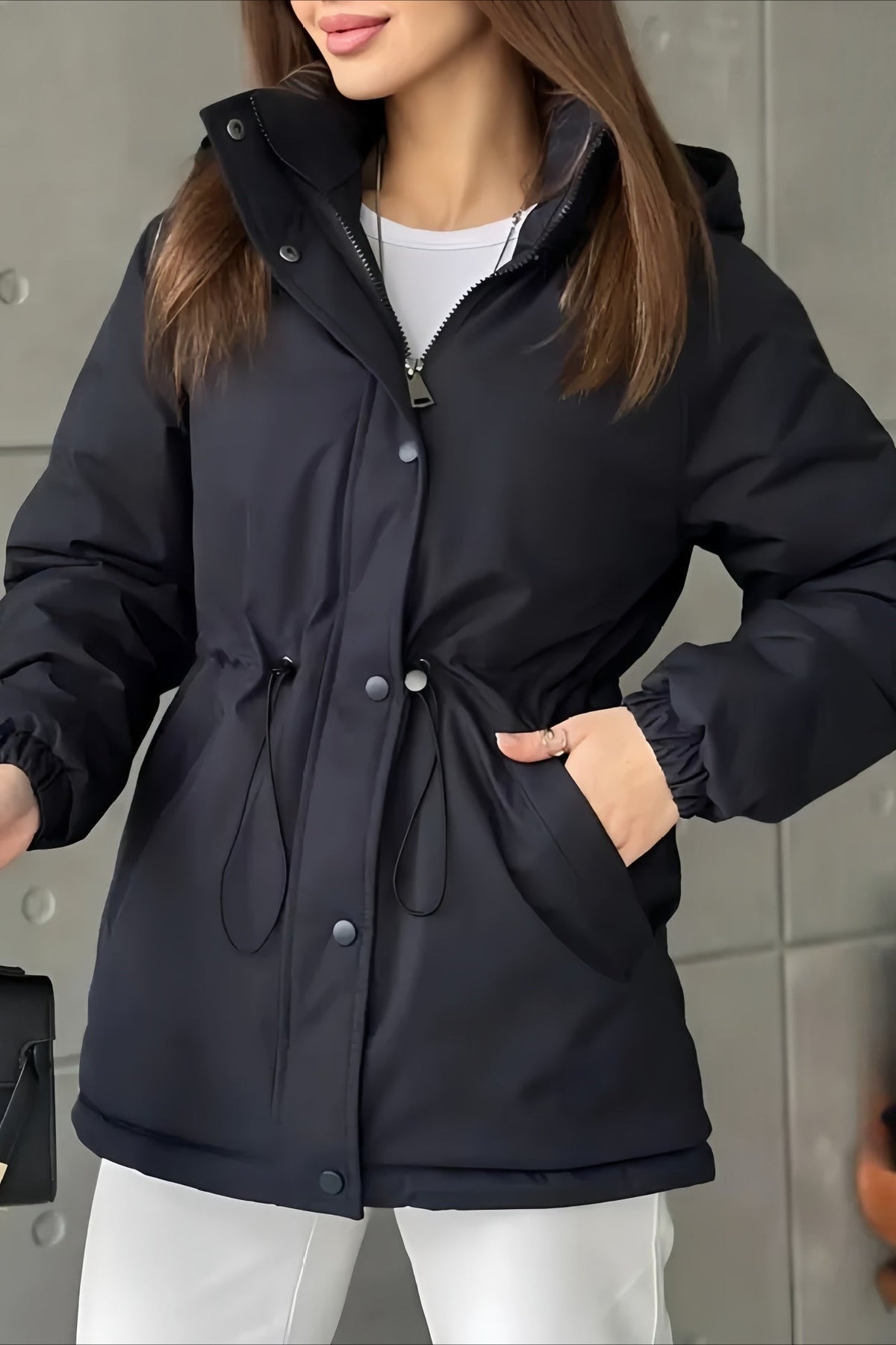 Adele Windbreaker-Jacke mit Kapuze