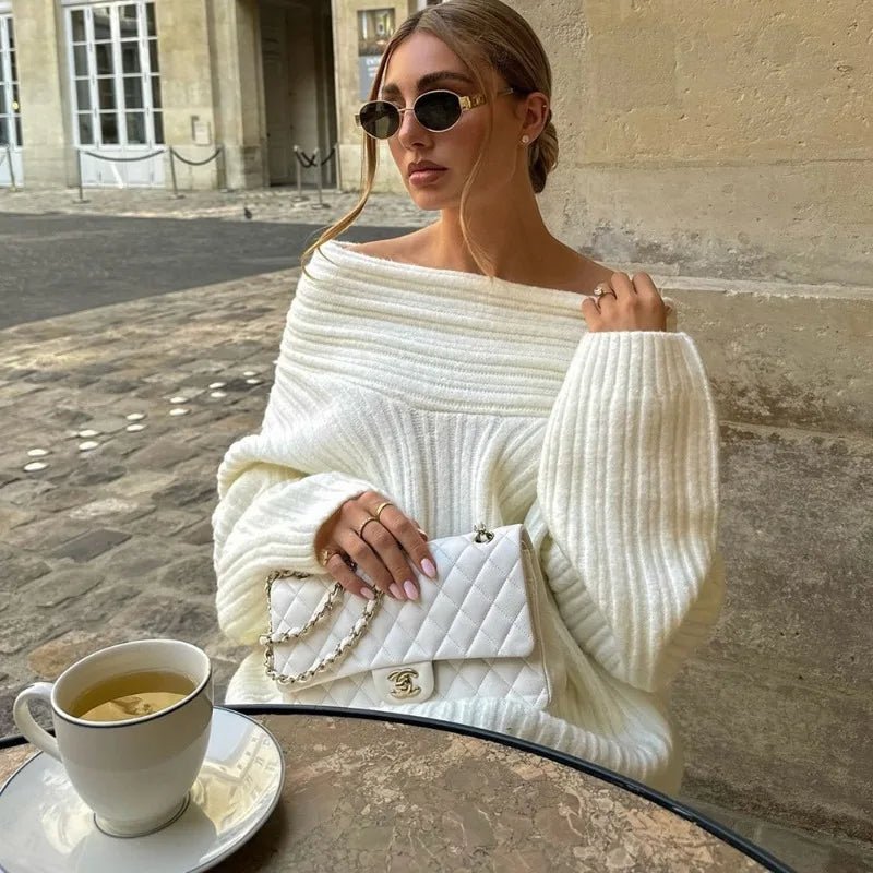 Aelwen Strickpullover mit schulterfreiem Ausschnitt