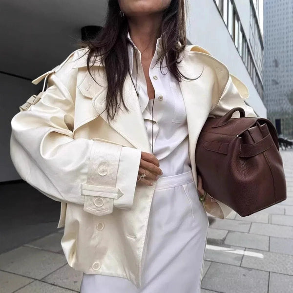 Aethra Retro-Windbreaker-Jacke mit zwei Knöpfen