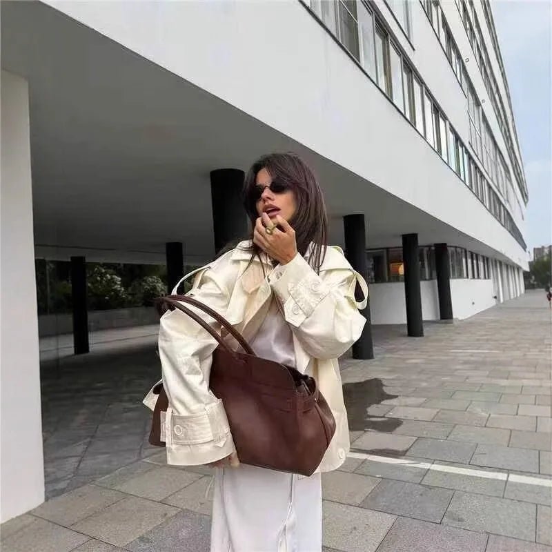 Aethra Retro-Windbreaker-Jacke mit zwei Knöpfen