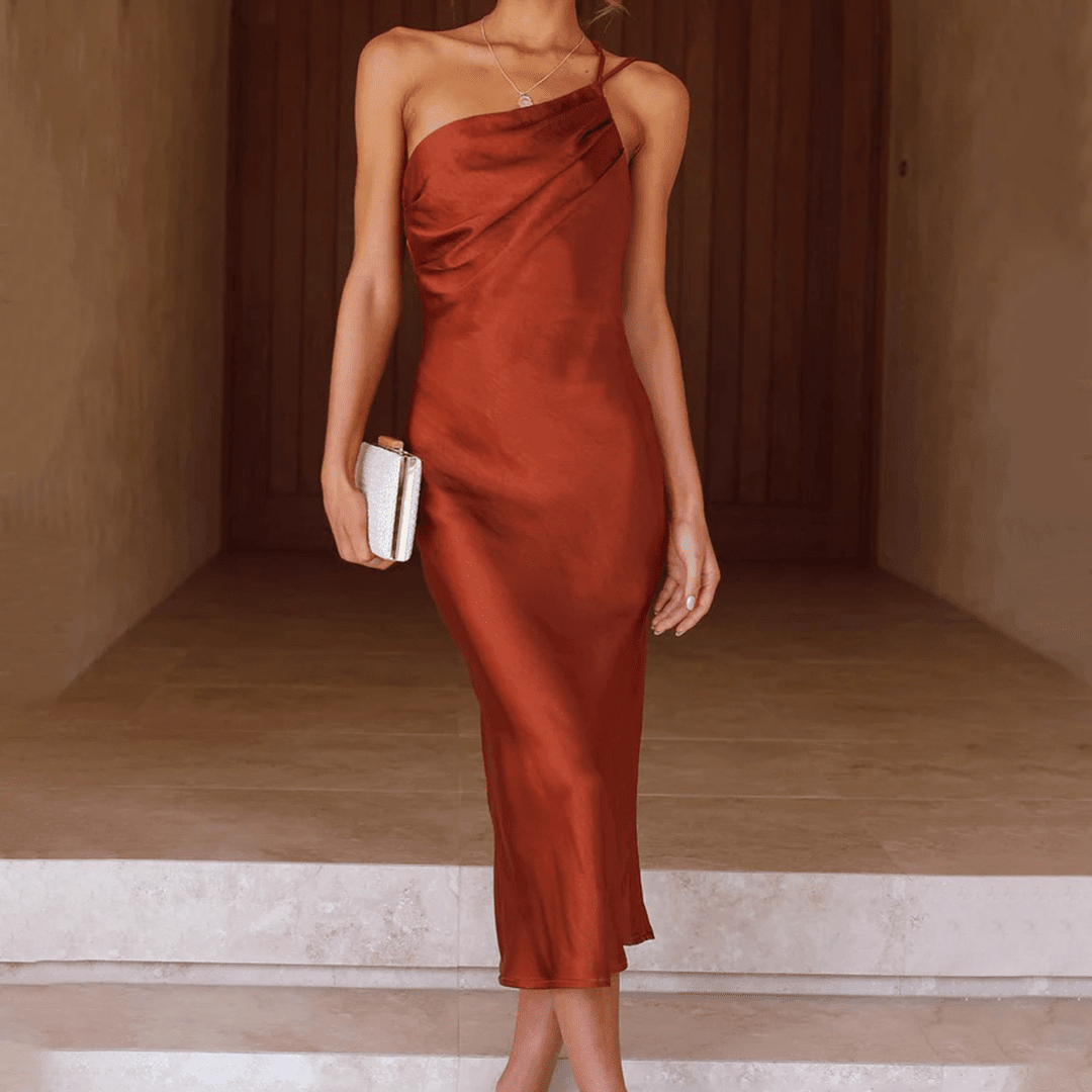 Agnieszka Midi-Kleid mit einer Schulter