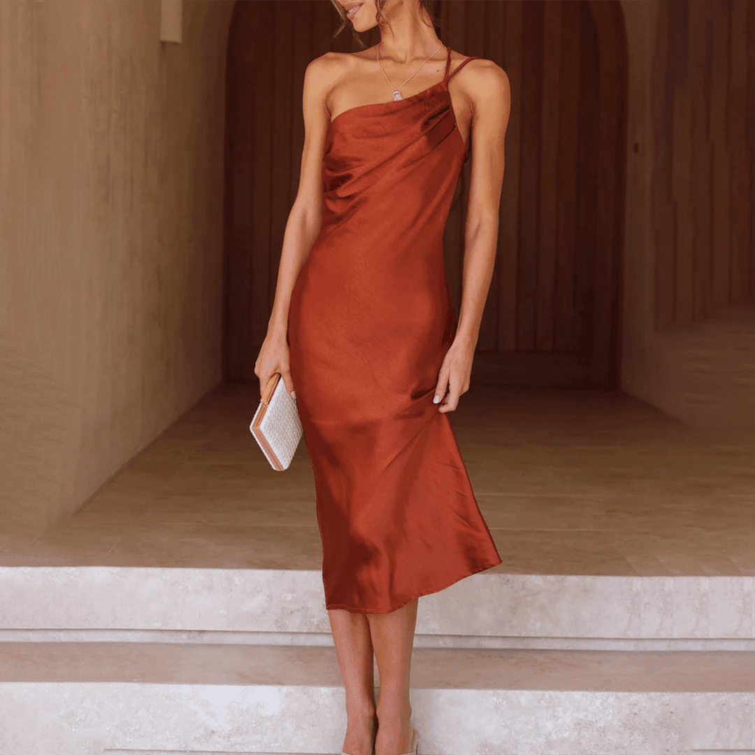Agnieszka Midi-Kleid mit einer Schulter