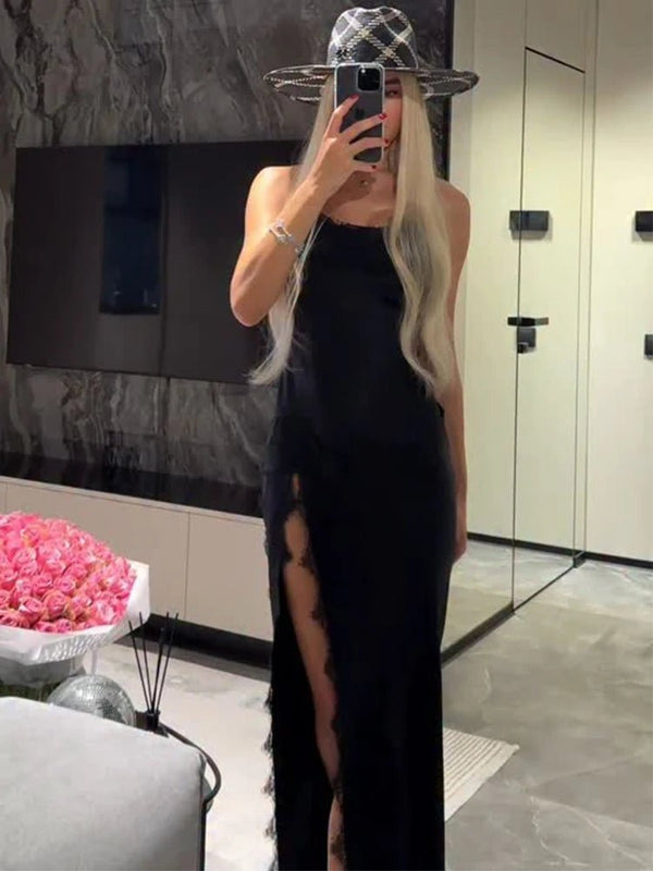 Ahlam Spitzen-Maxikleid mit Neckholder