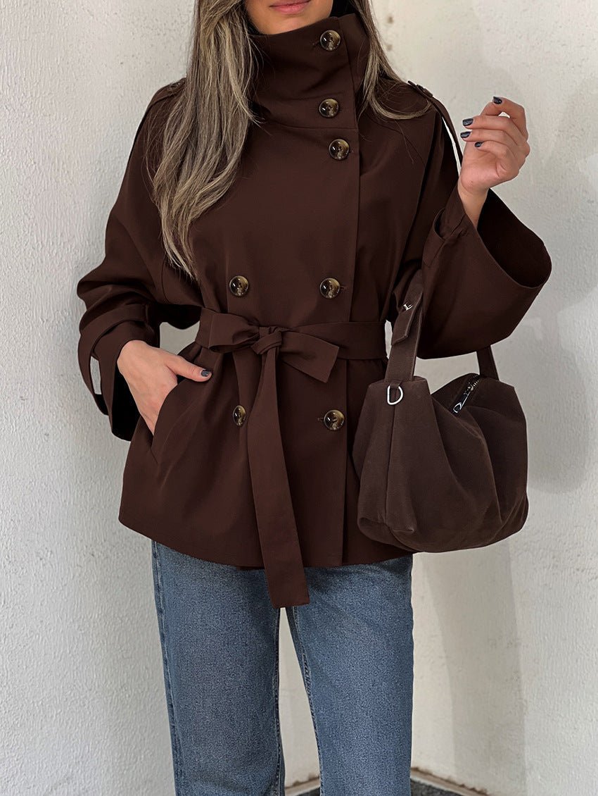 Aida verkürzter Trenchcoat mit Schnürung