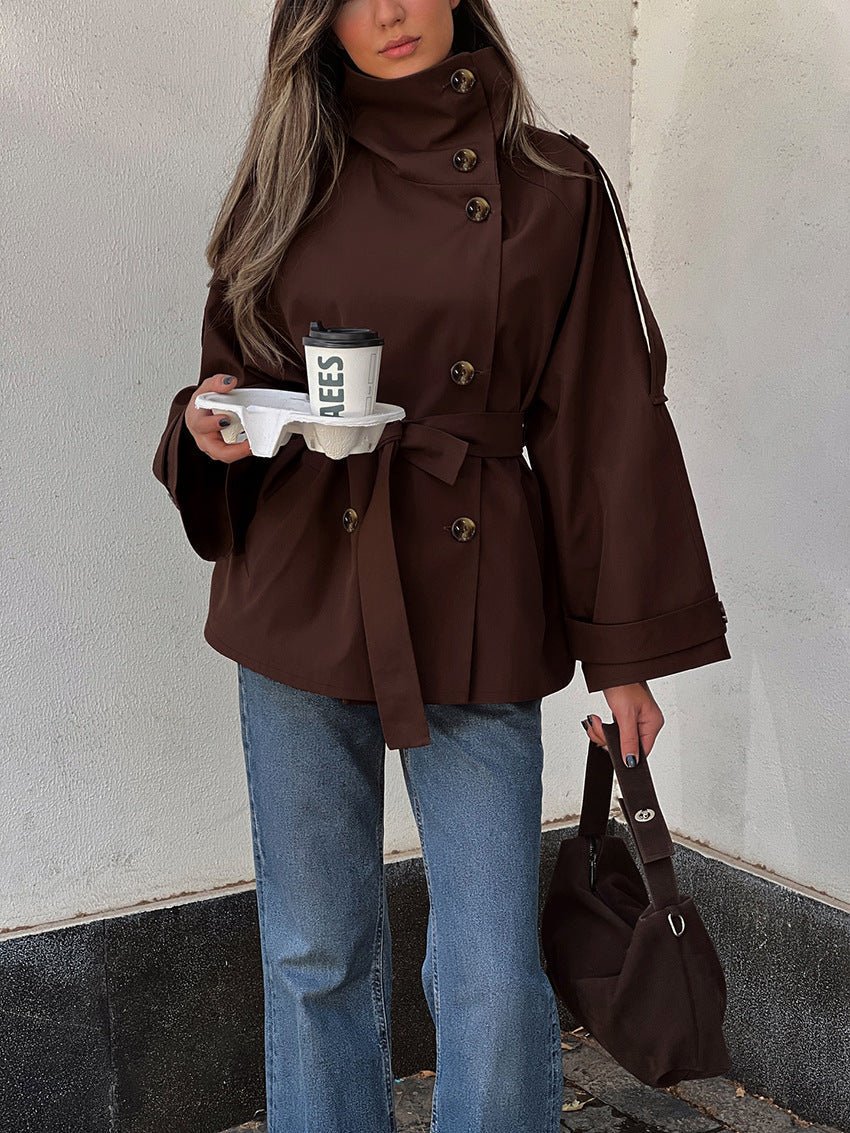 Aida verkürzter Trenchcoat mit Schnürung