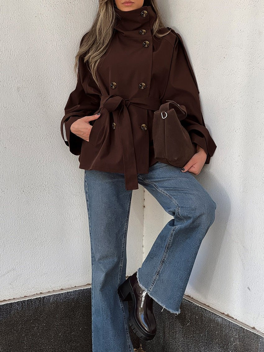 Aida verkürzter Trenchcoat mit Schnürung