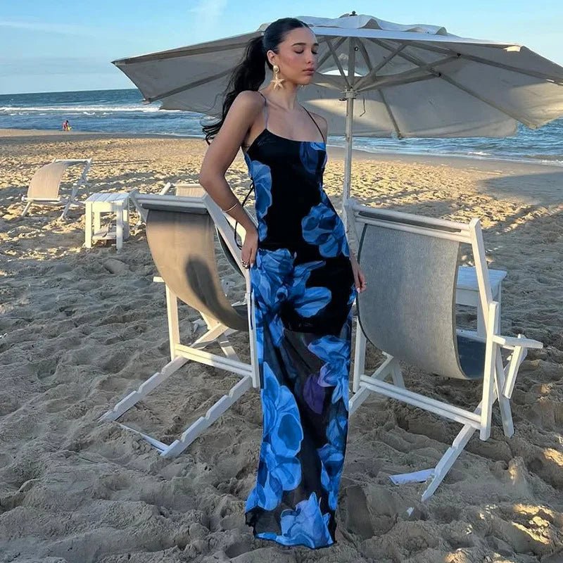 Aileena Maxikleid mit Batikmuster und Spitzendetails