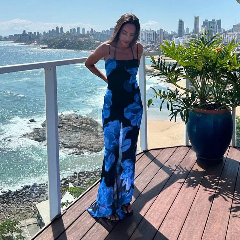 Aileena Maxikleid mit Batikmuster und Spitzendetails