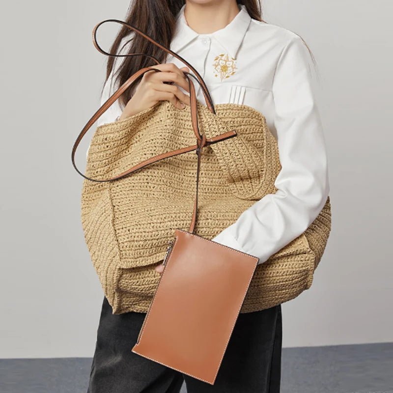 Aimee handgeflochtener Shopper aus Stroh