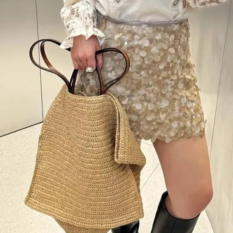 Aimee handgeflochtener Shopper aus Stroh