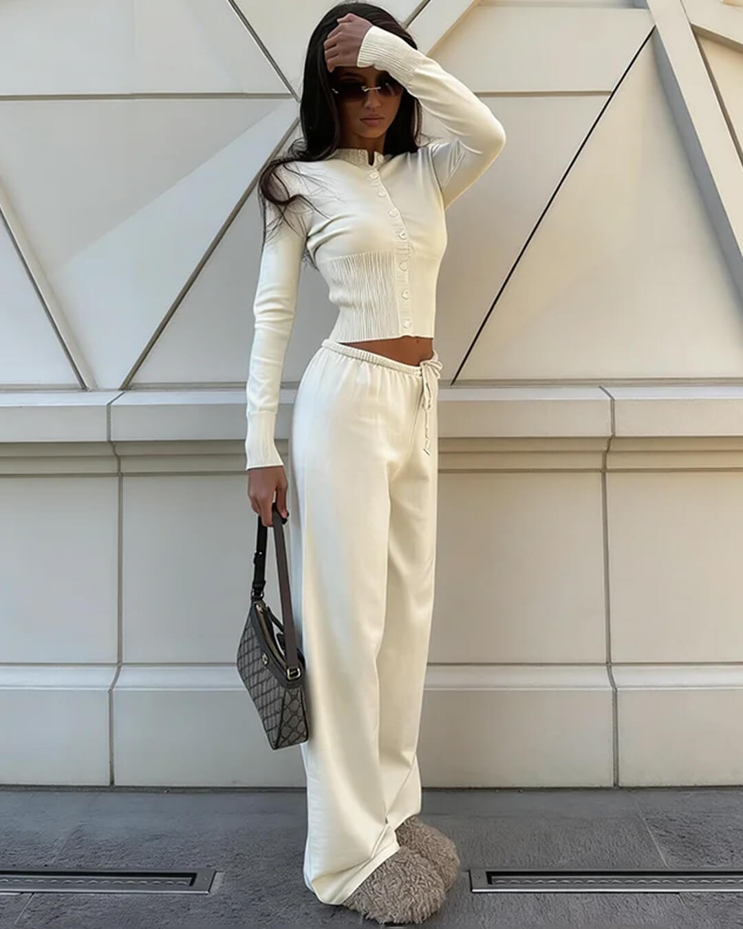 Aimee Strick-Set aus Cardigan und Hose