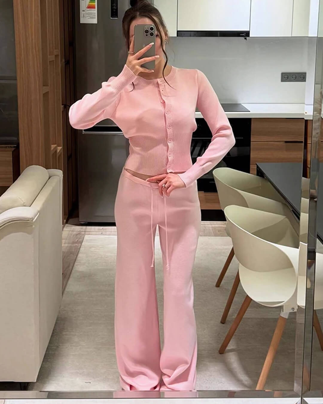 Aimee Strick-Set aus Cardigan und Hose