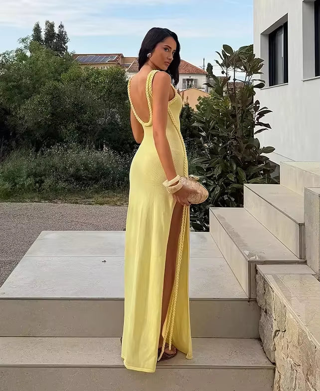 Airia Maxikleid mit Schlüsselloch-Ausschnitt