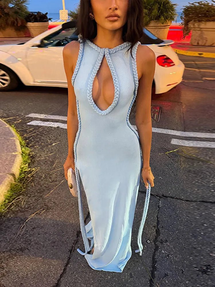 Airia Maxikleid mit Schlüsselloch-Ausschnitt