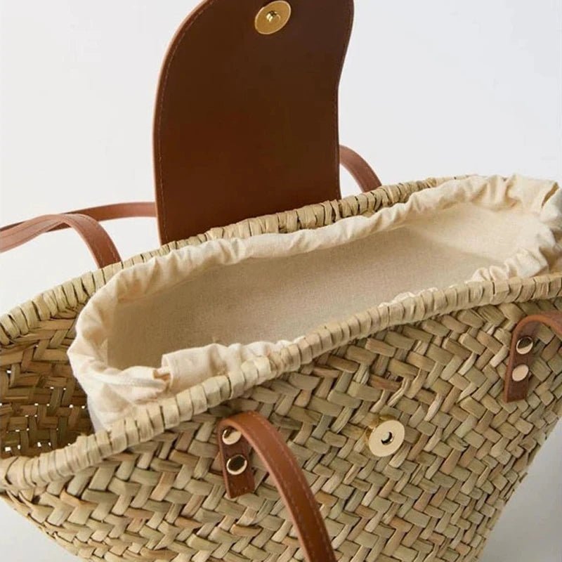 Aisea geflochtene Schultertasche aus Rattan