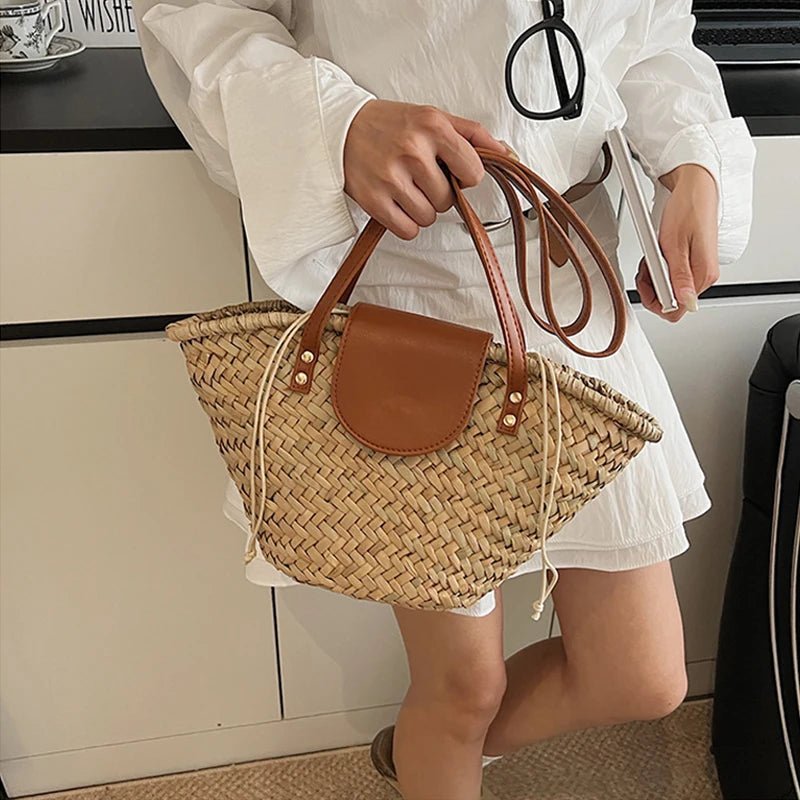 Aisea geflochtene Schultertasche aus Rattan