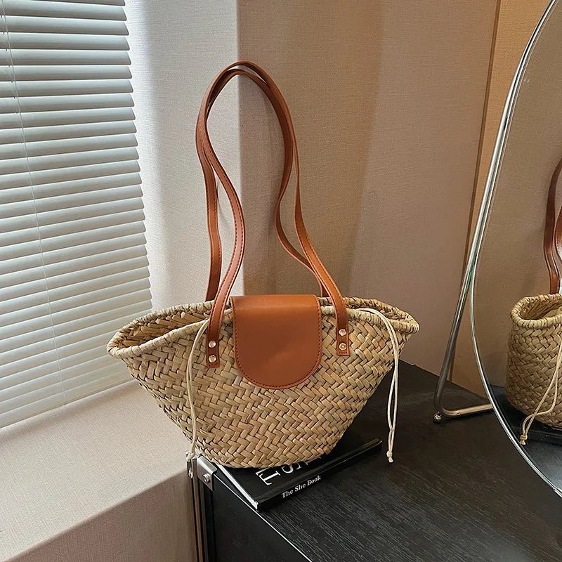 Aisea geflochtene Schultertasche aus Rattan