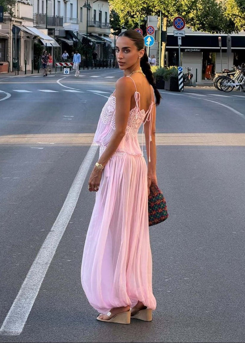 Aiselma Spitzen-Chiffon-Hosenset