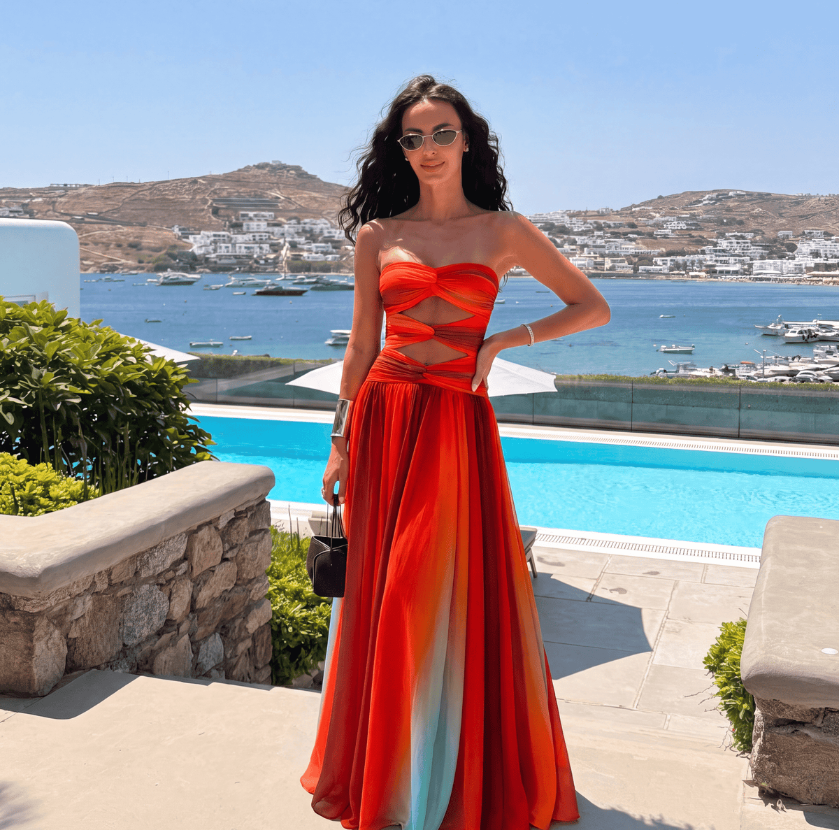 Aiselta Maxikleid mit Knotendetail