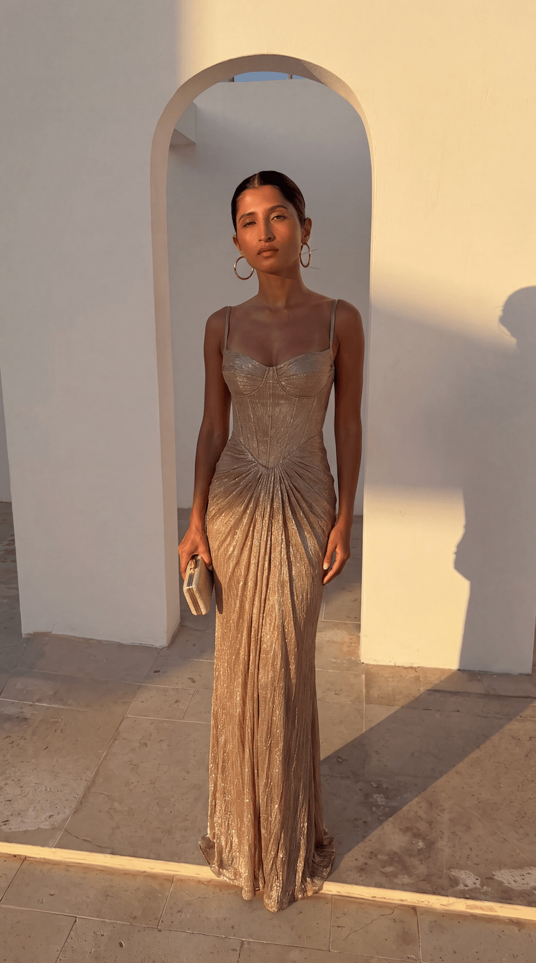 Aisena Korsett-Plisseekleid