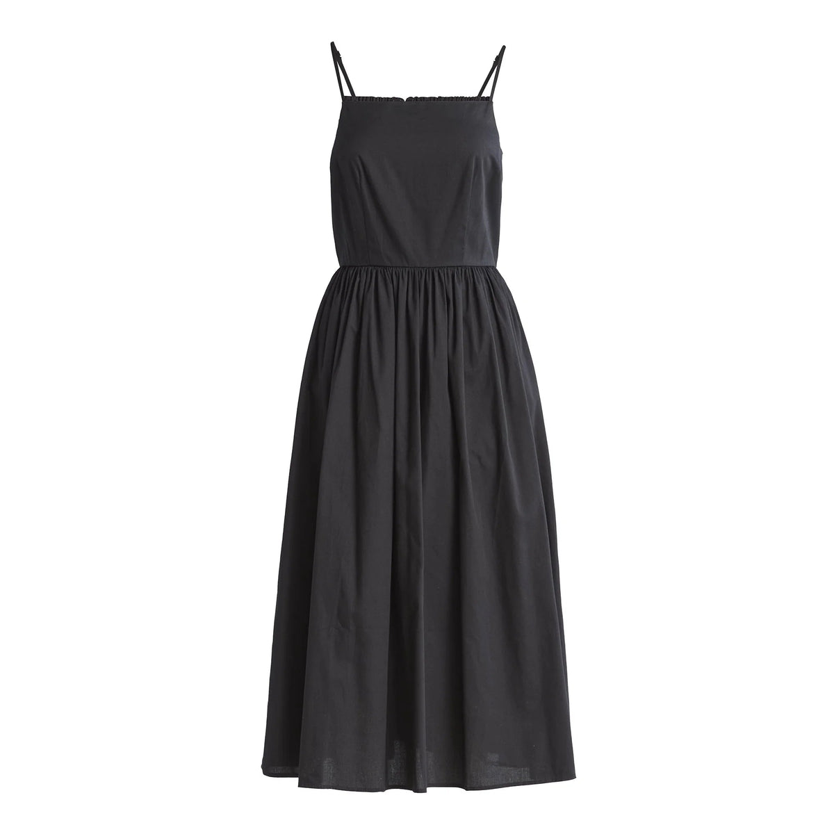 Alecto Midikleid mit Plissee und Spaghettiträgern