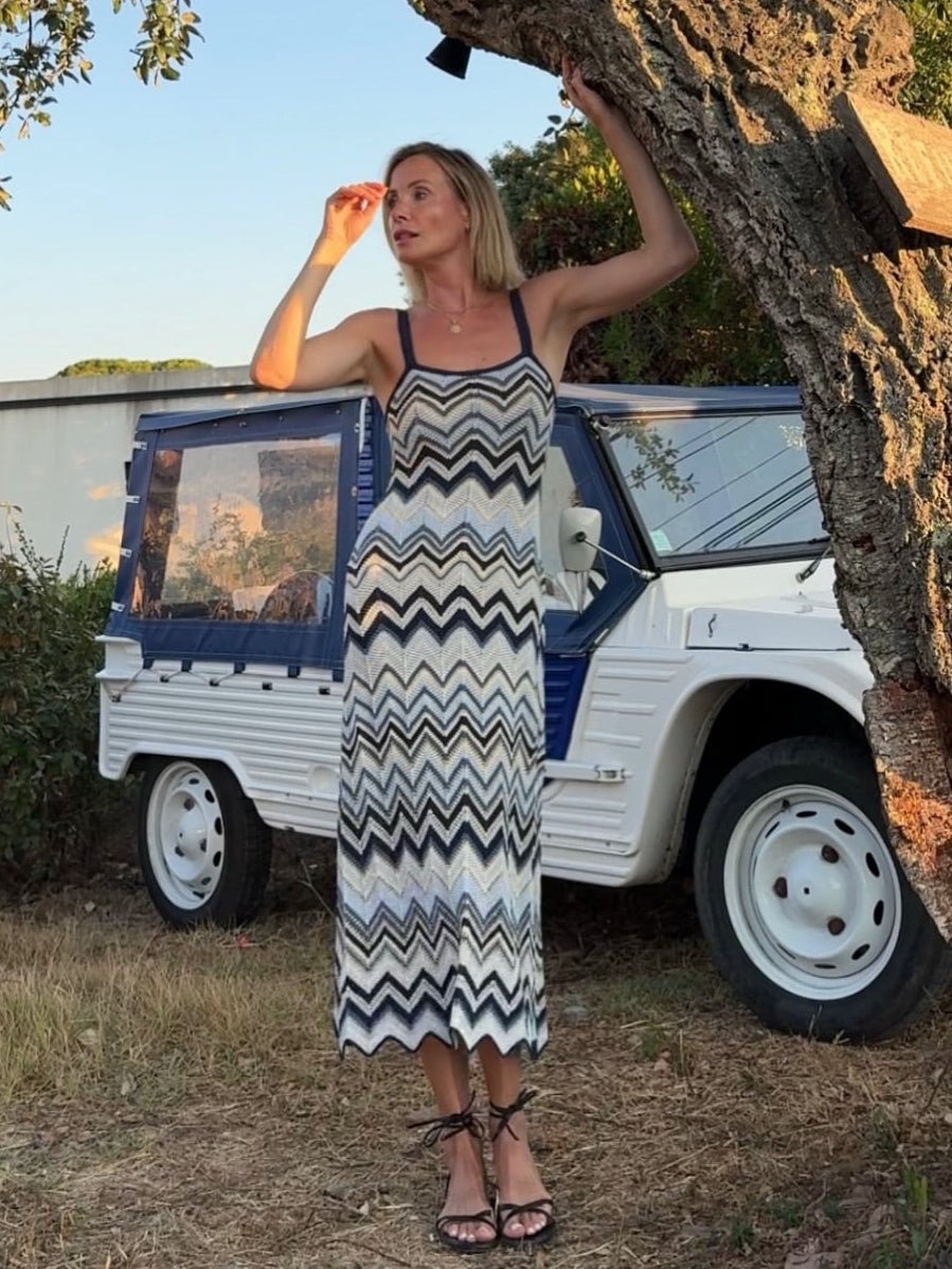 Allegra gehäkeltes Cover-up-Kleid mit Schlitz