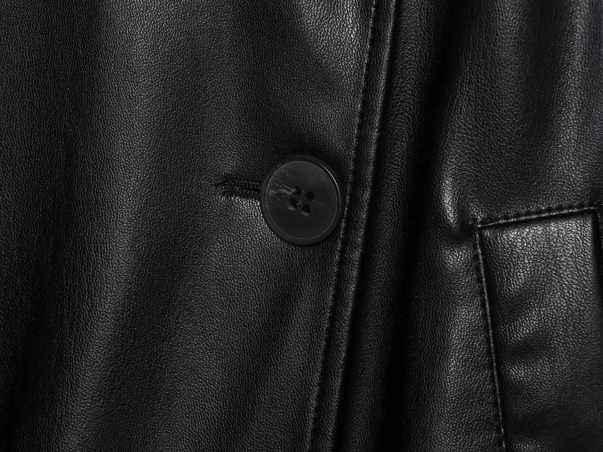 Alma kurzer Trenchcoat aus Kunstleder