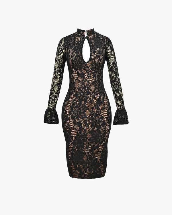 Amara Spitzen-Midikleid mit Cut-outs