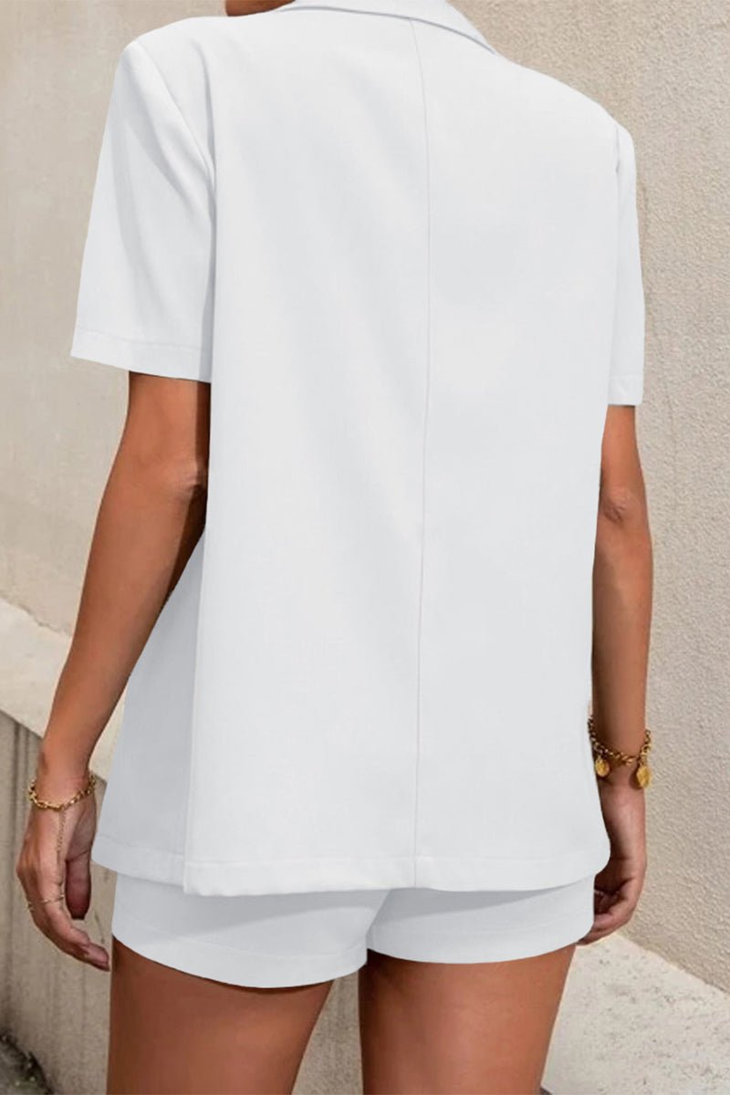 Amy Two-Piece Collared Short Sleeve Set