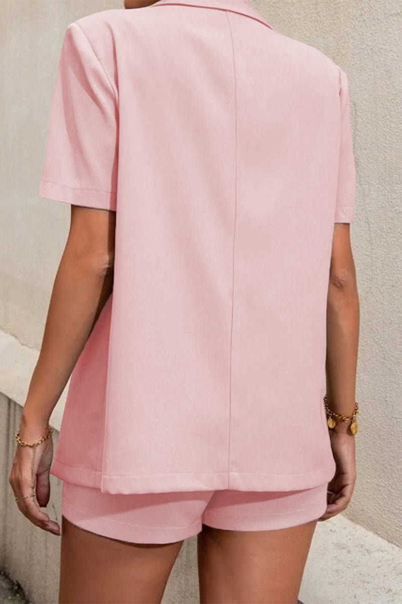 Amy Two-Piece Collared Short Sleeve Set