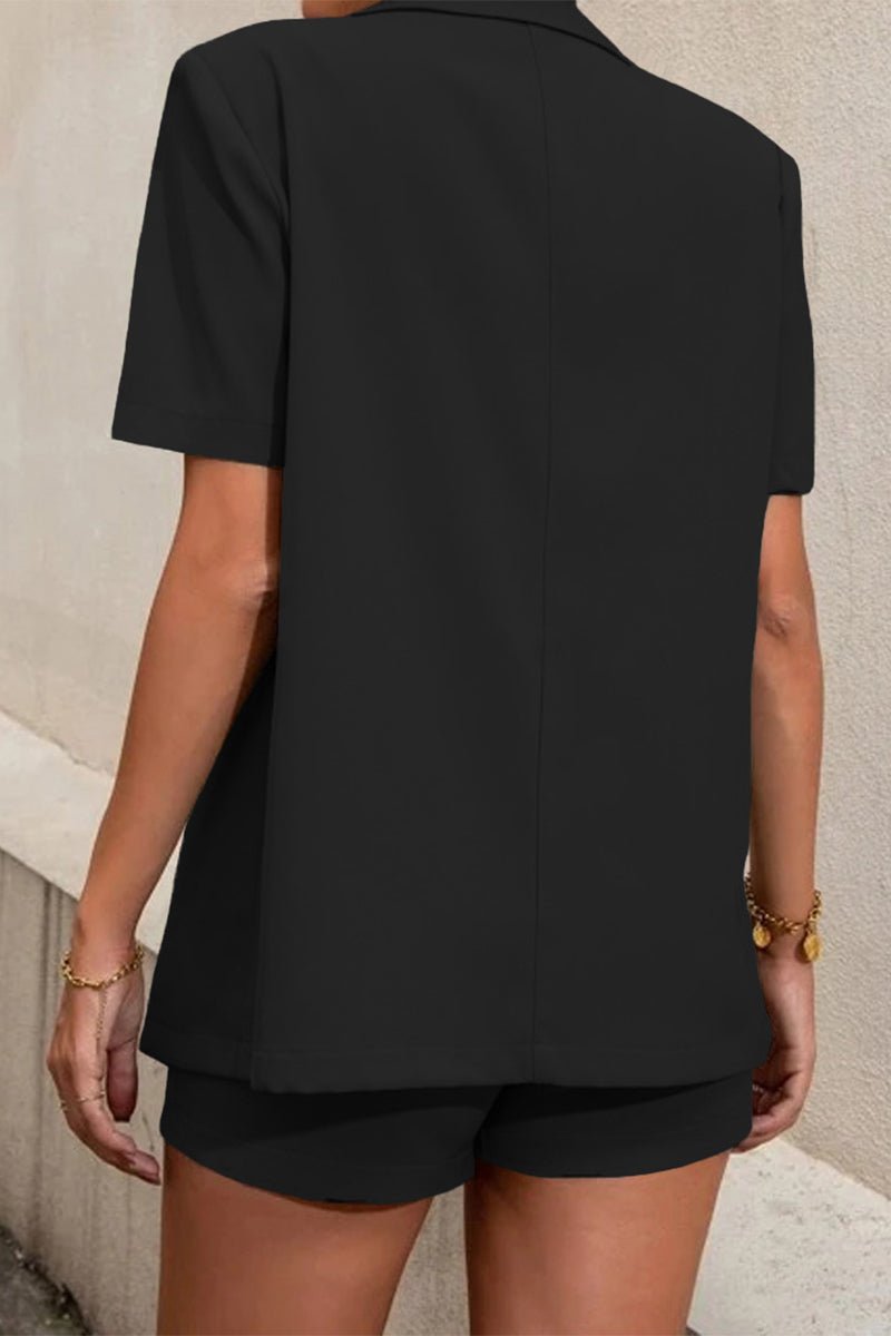 Amy Two-Piece Collared Short Sleeve Set