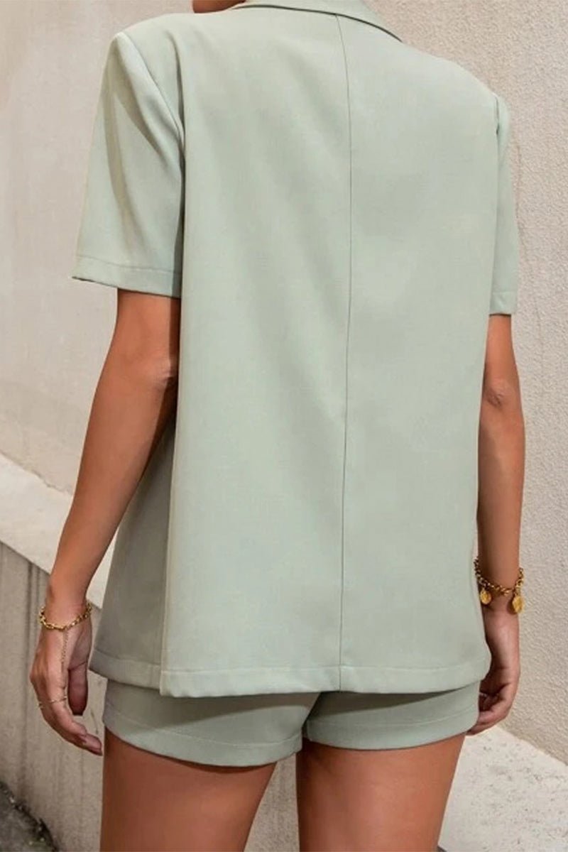 Amy Two-Piece Collared Short Sleeve Set