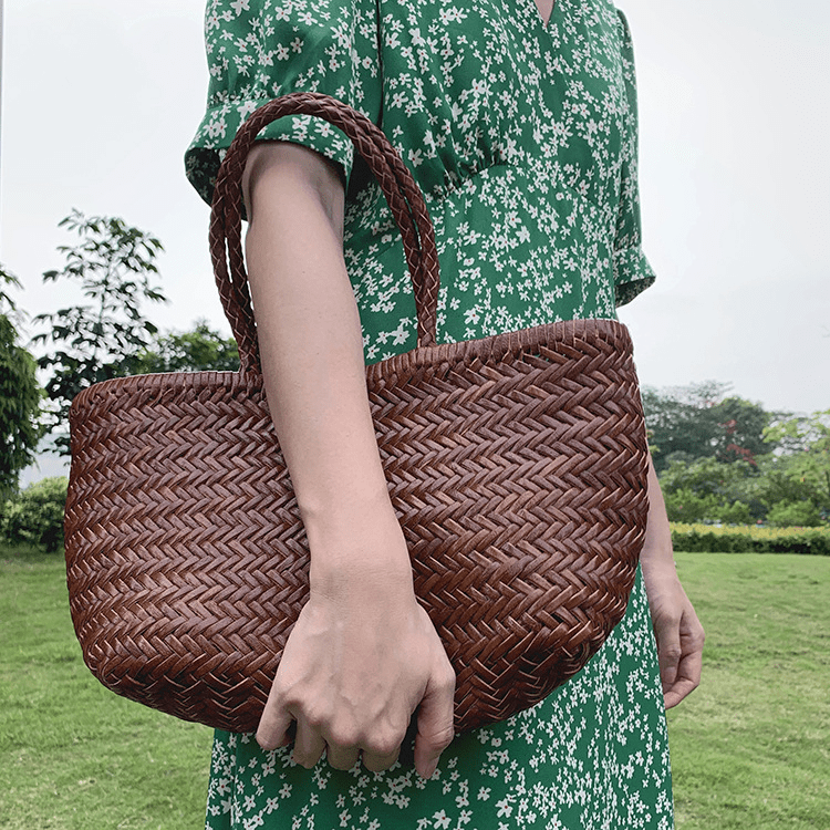 Anais Handgewebte Ledertasche