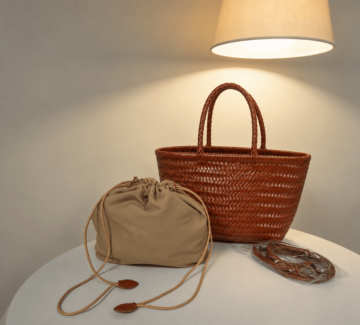 Anais Handgewebte Ledertasche