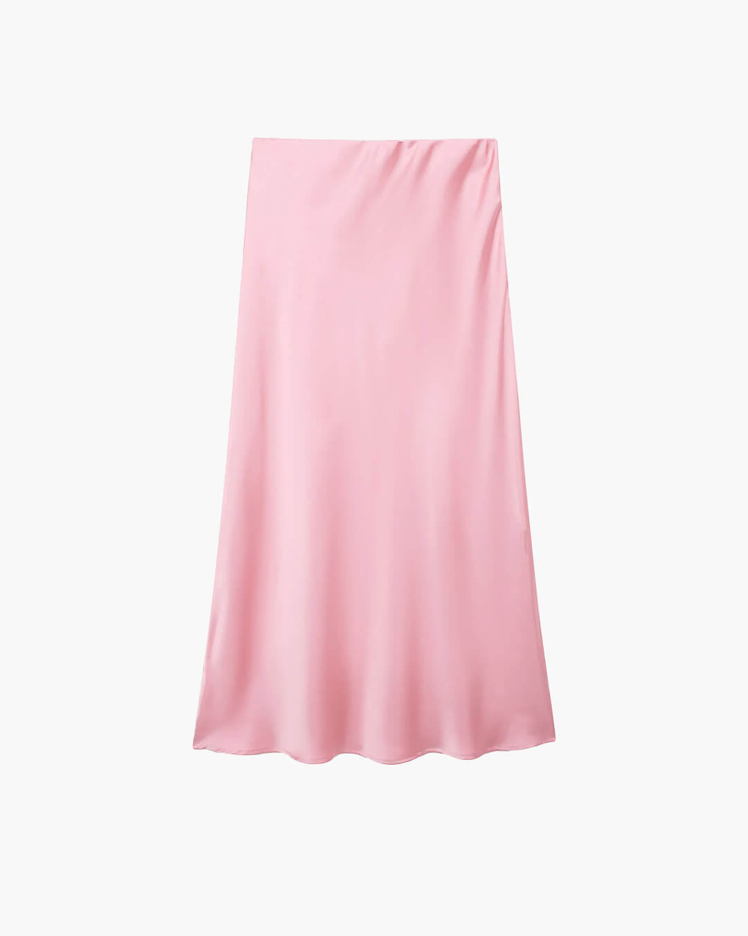 Anais Schwarzer Satin-Midirock mit hoher Taille
