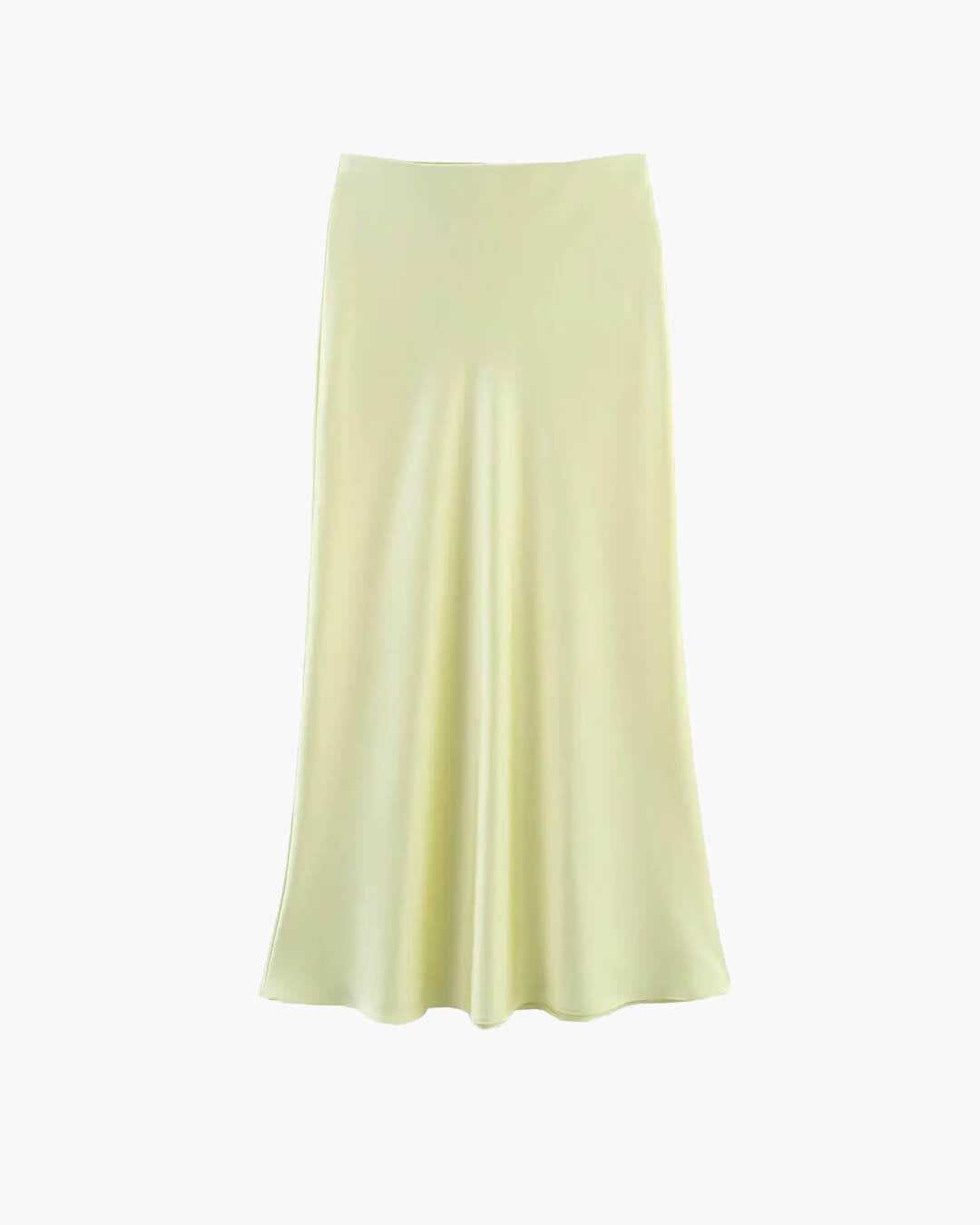 Anais Schwarzer Satin-Midirock mit hoher Taille