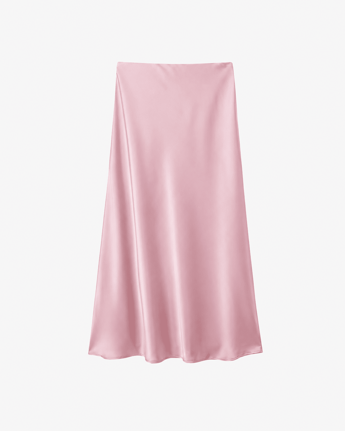 Anais Schwarzer Satin-Midirock mit hoher Taille