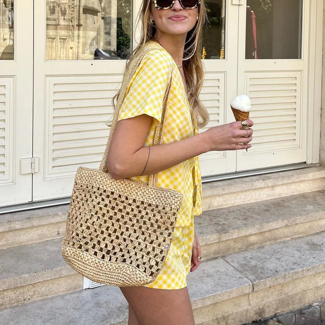 Anna Pyjama-Set im Babydoll-Stil mit Karomuster