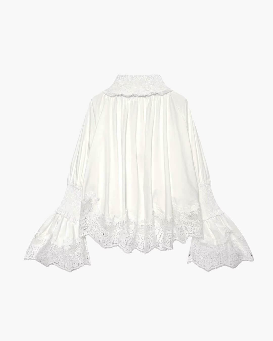 Annie Bluse mit Stickerei und Spitzenbesatz