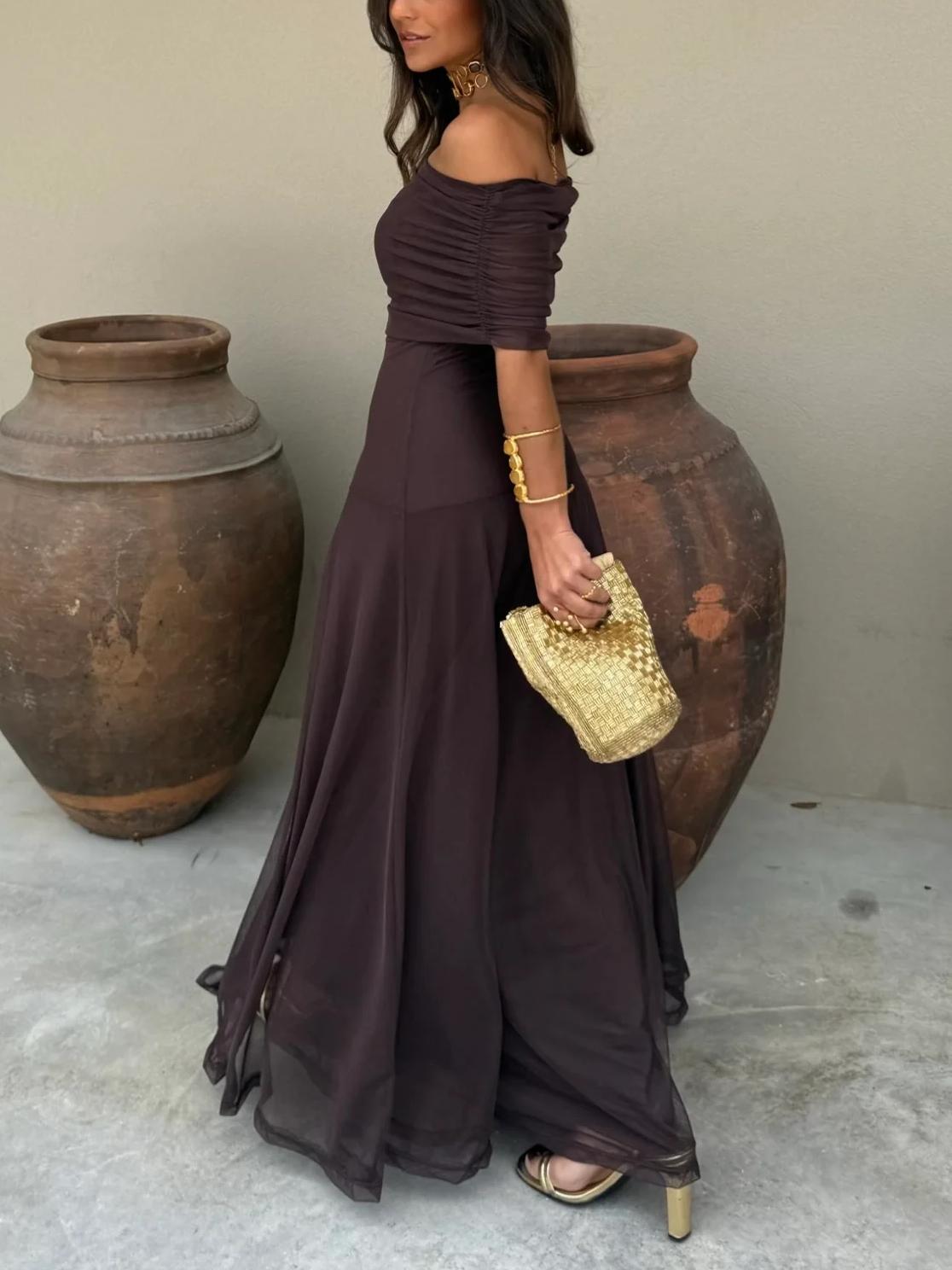 Anya Drapiertes Maxikleid