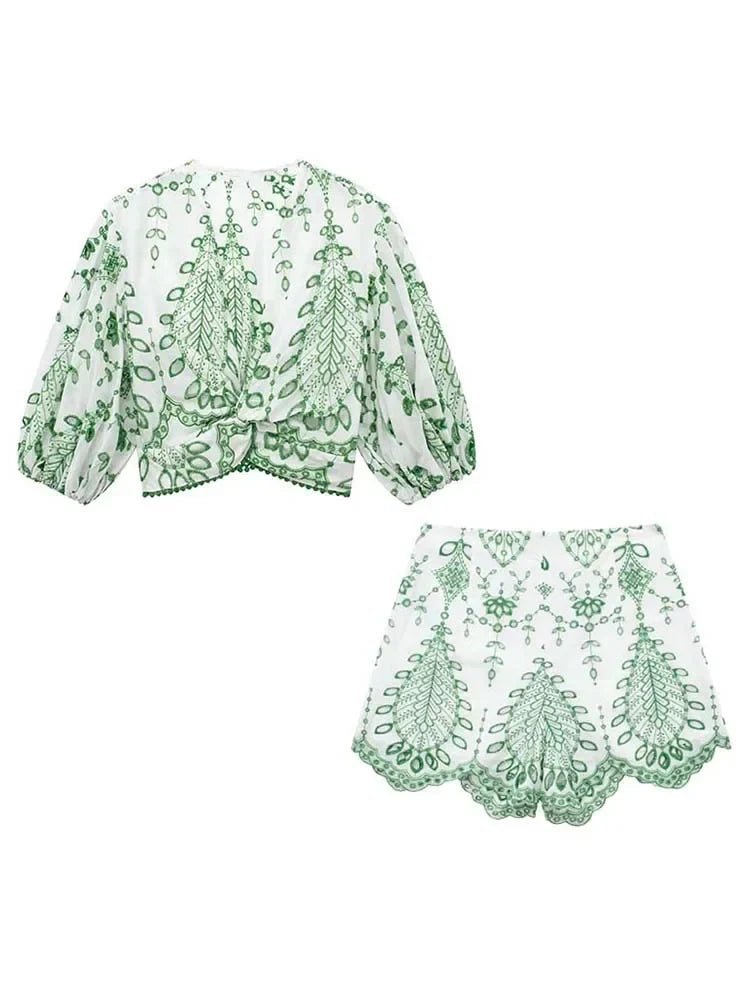 Aoife besticktes Shorts-Set