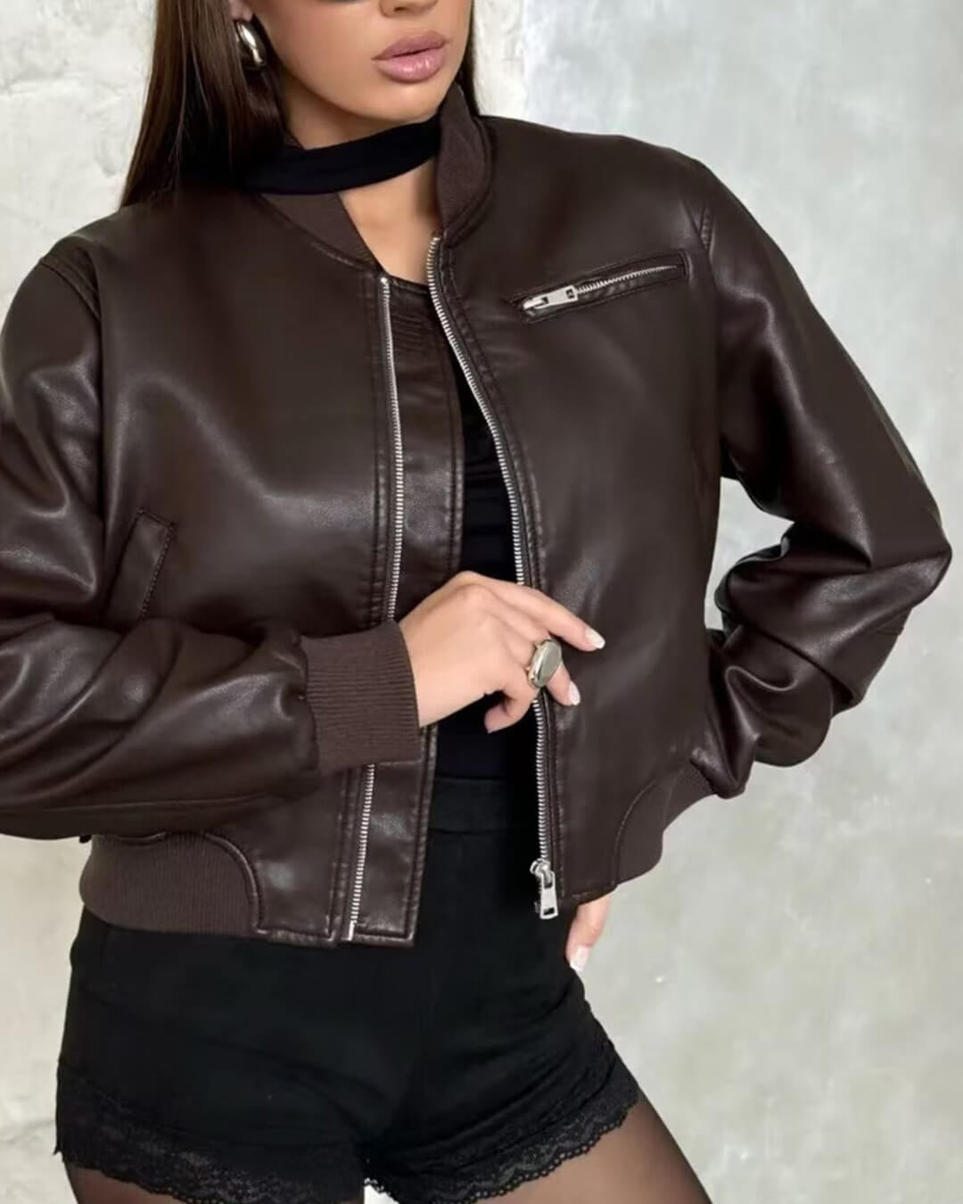 Arabella Bomberjacke aus Kunstleder